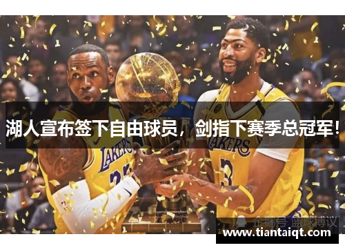 湖人宣布签下自由球员，剑指下赛季总冠军！